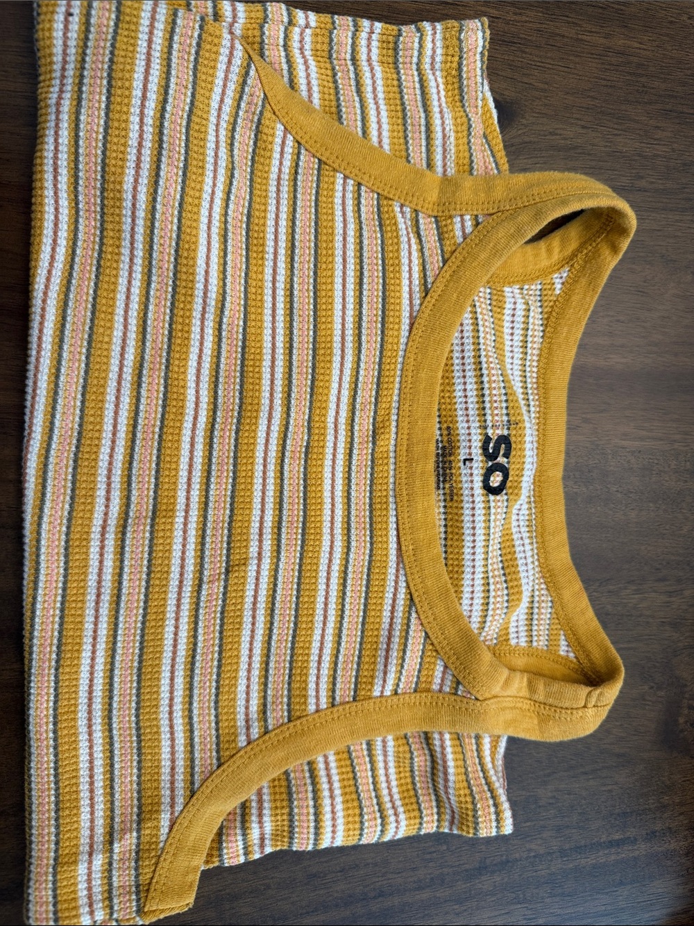 SO Mustard Multicolor Striped Ribbed Tank